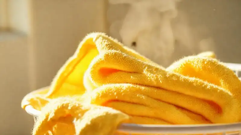 Toallas amarillas, luz y calma