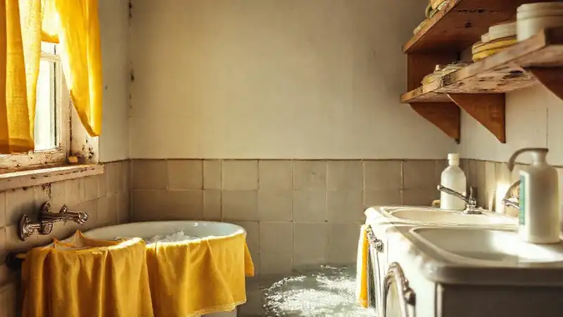 Un cuarto de lavado vintage