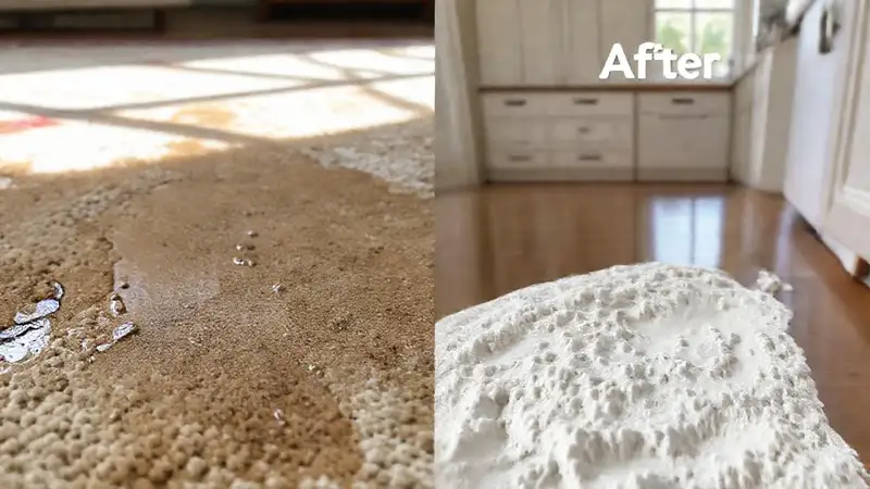 Limpieza contrastante con bicarbonato y harina