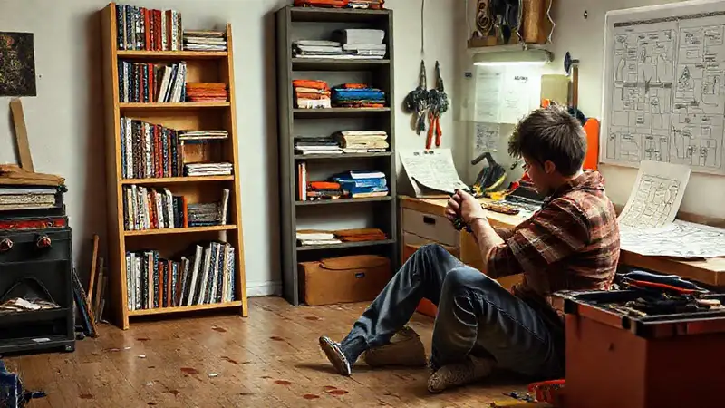 Reparar el suelo y la estantería